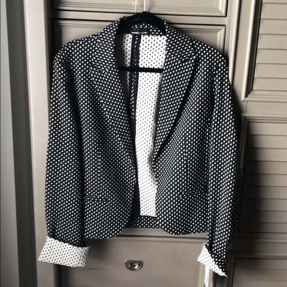 NWT Adorable black and white geometric blazer sz14 - Picture 1 of 3
